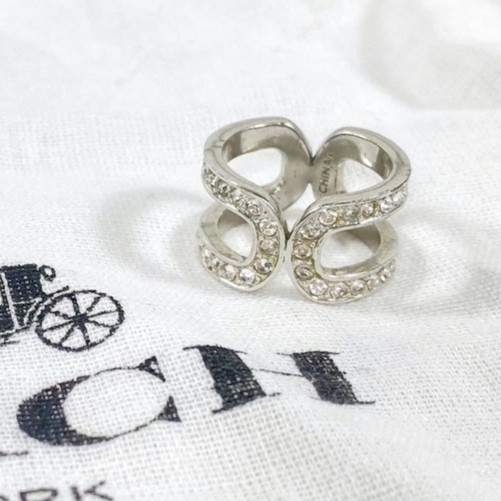 Coach Silver Crystal Ring/Pendant